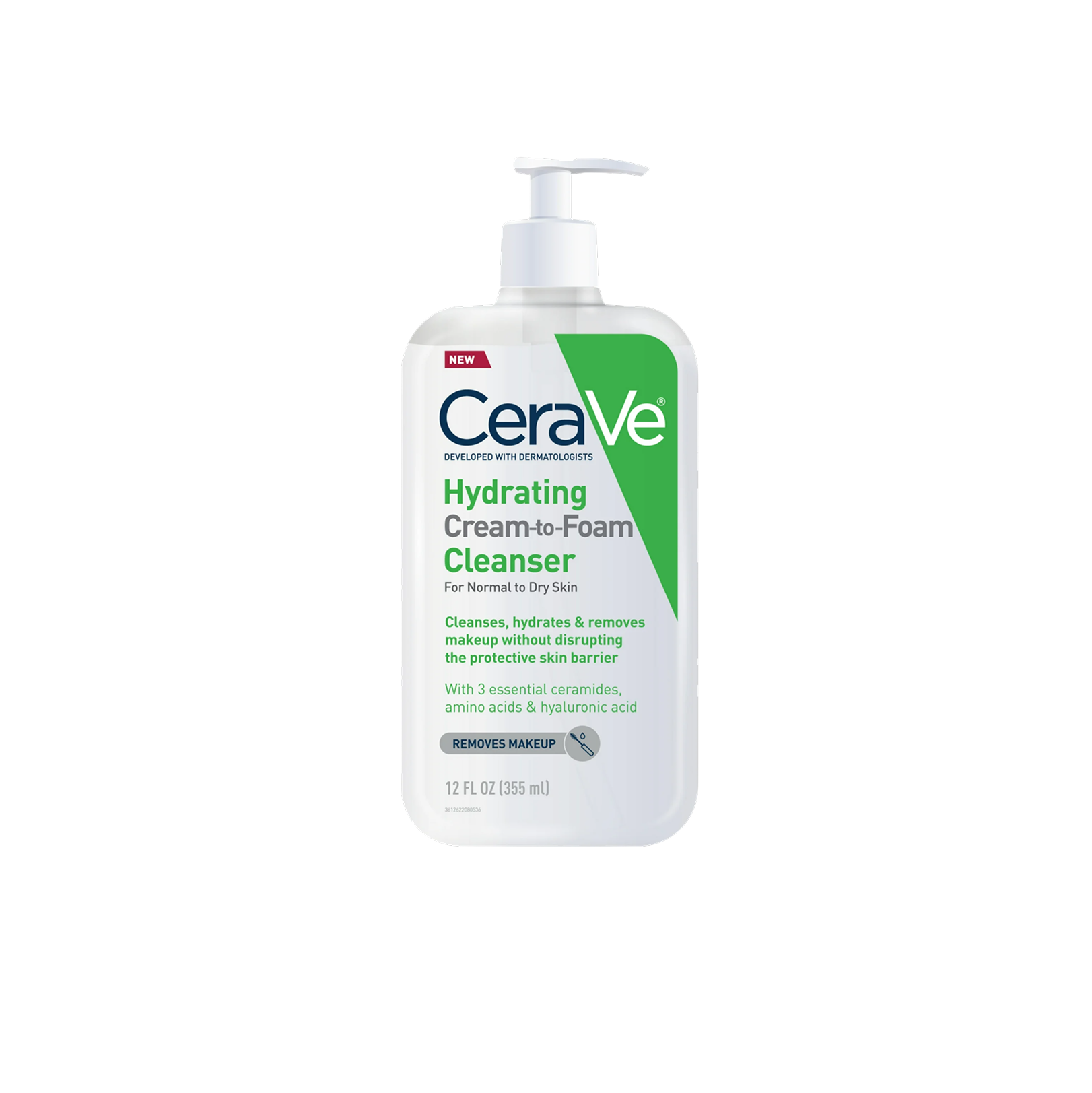 Picture of Cerave Hydrating Cream to Foam Cleanser for Normal to Dry Skin 12 Fl (355 ml)